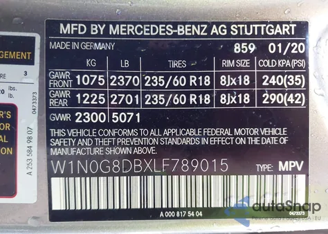 2020 Mercedes-Benz Glc 300 z USA, uszkodzony, nr VIN W1N0G8DBXLF789015